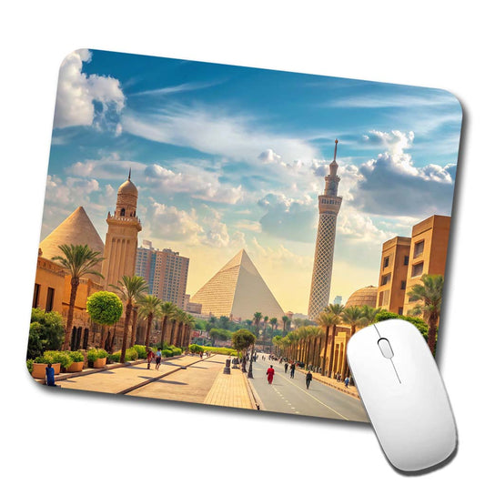 Cairo Egypt Pyramid Street Low Profile Mouse Pad Mat
