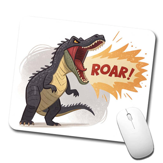 Carnotaurus Roar Bold Text Dinosaur Low Profile Mouse Pad Mat