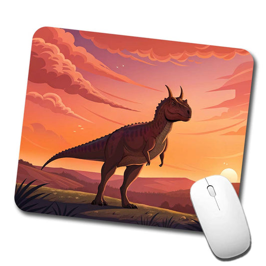 Carnotaurus Sunset Standing Dinosaur Low Profile Mouse Pad Mat