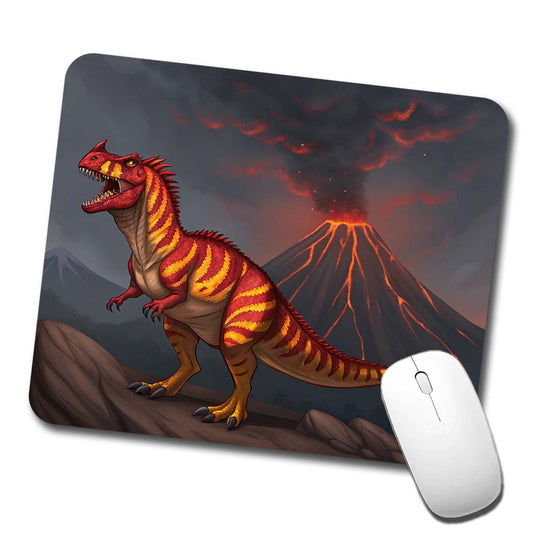 Carnotaurus Volcano Erupting Dinosaur Low Profile Mouse Pad Mat