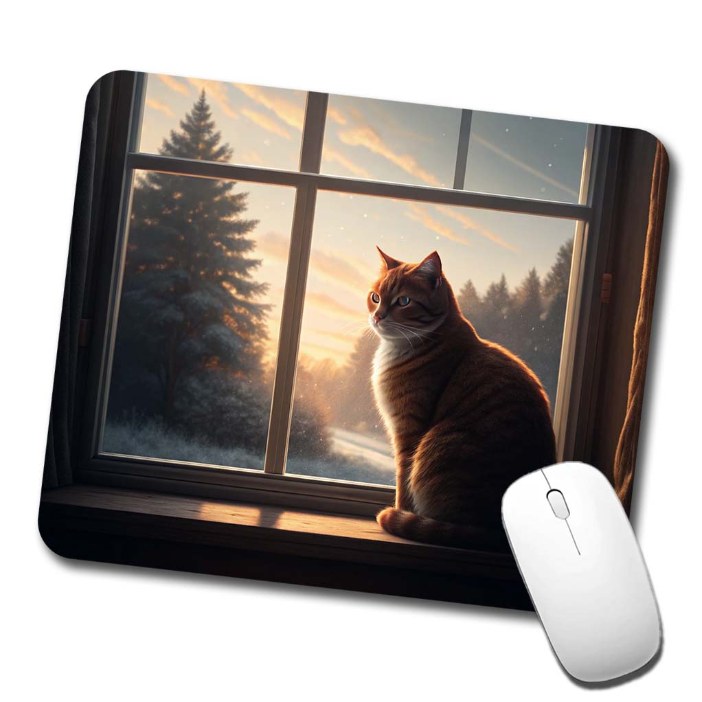 Cat In Window Pretty Low Profile Mouse Pad Mat