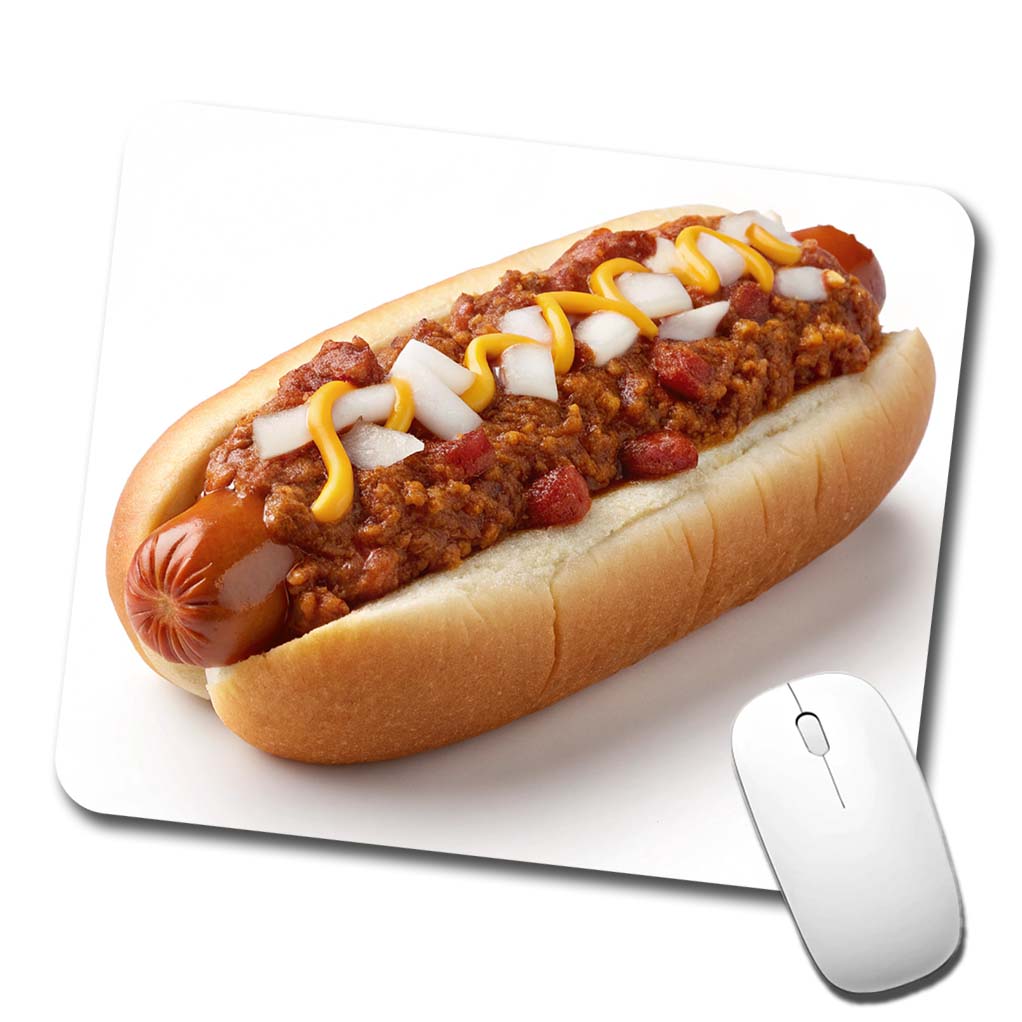 Chili Hot Dog Bun Low Profile Mouse Pad Mat