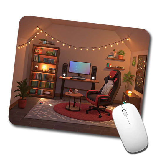 Cozy Gaming Setup Low Profile Mouse Pad Mat