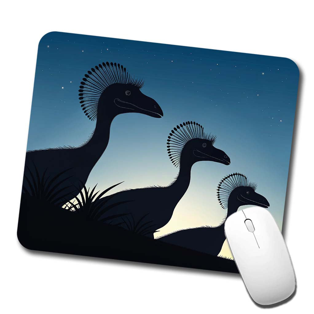 Dilophosaurus Silhouettes Night Dinosaurs Low Profile Mouse Pad Mat