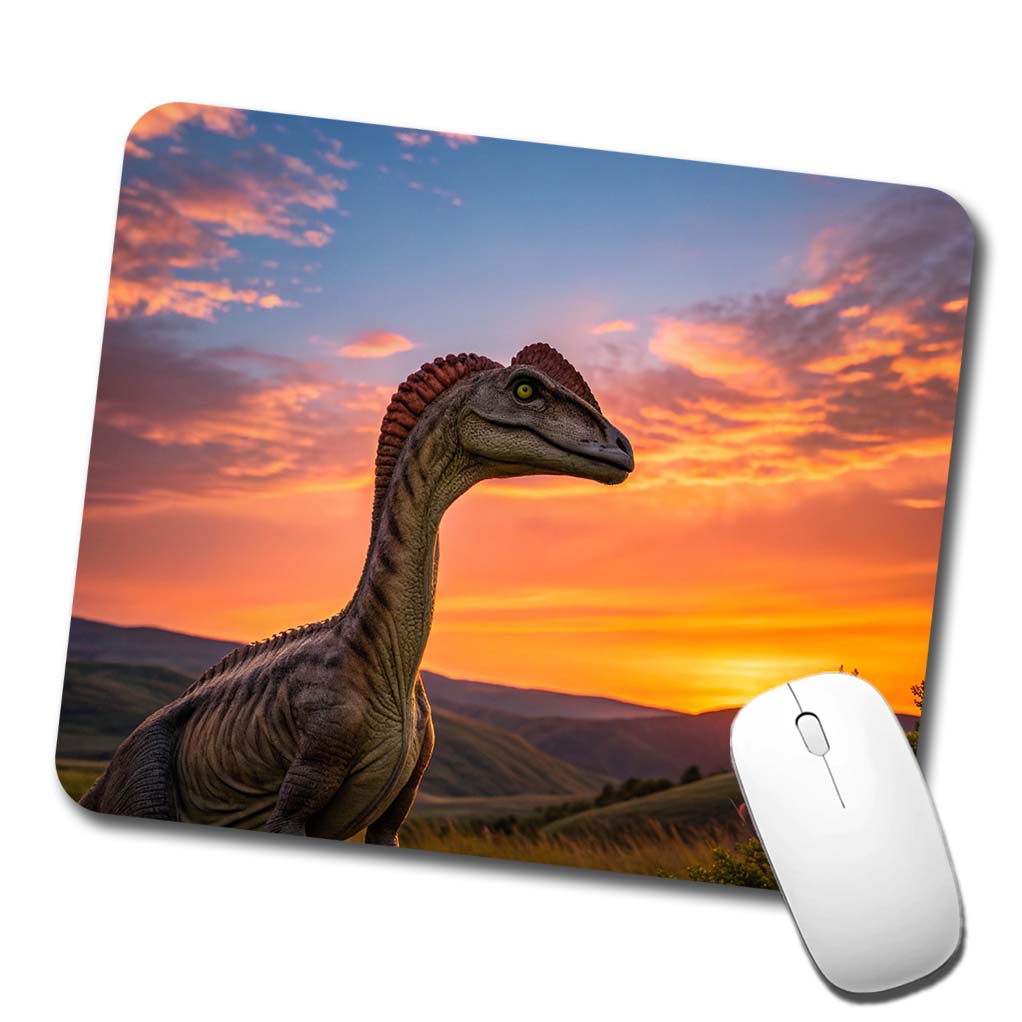Dilophosaurus Sunset Sunrise Dinosaur Low Profile Mouse Pad Mat