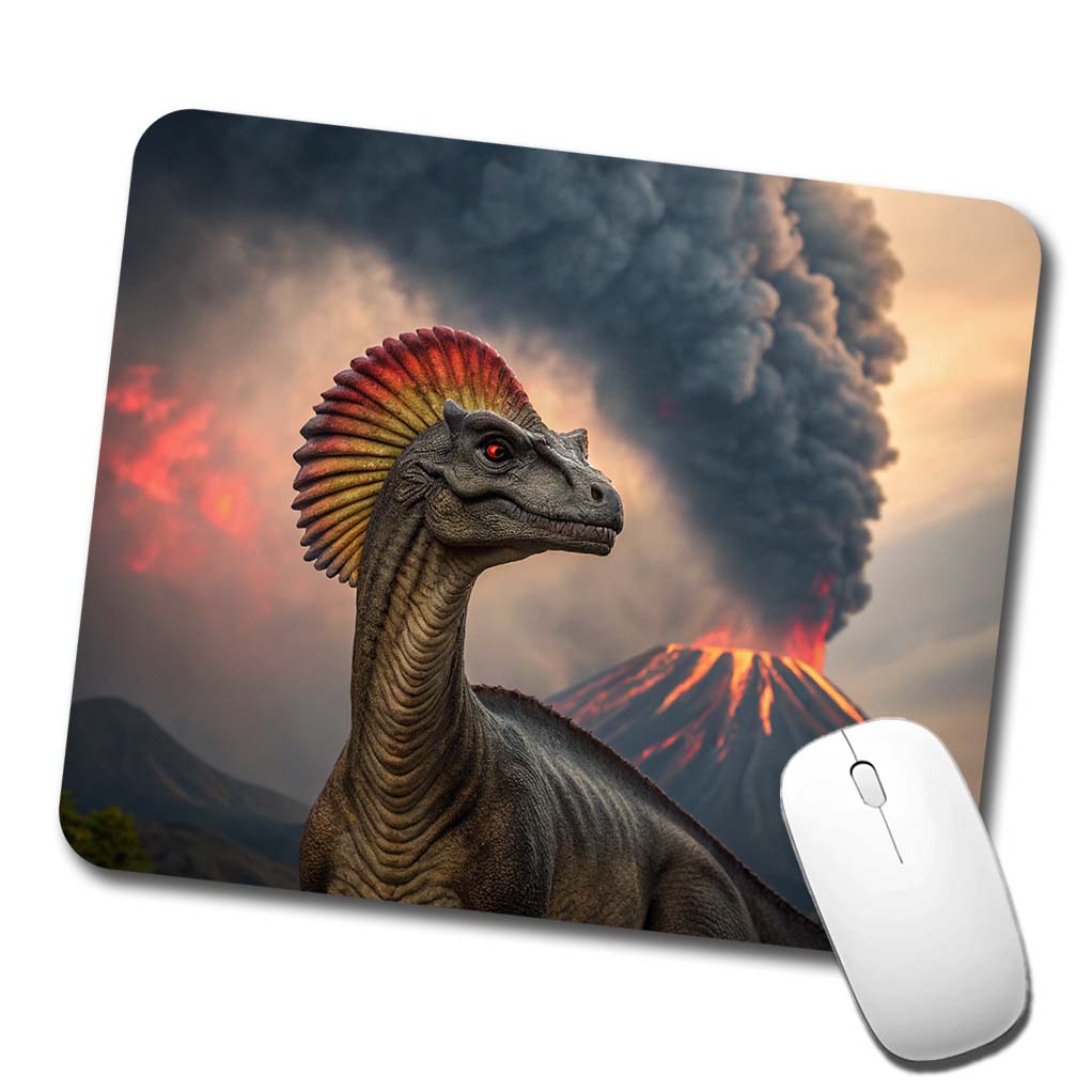 Dilophosaurus Volcano Erupting Dinosaur Low Profile Mouse Pad Mat