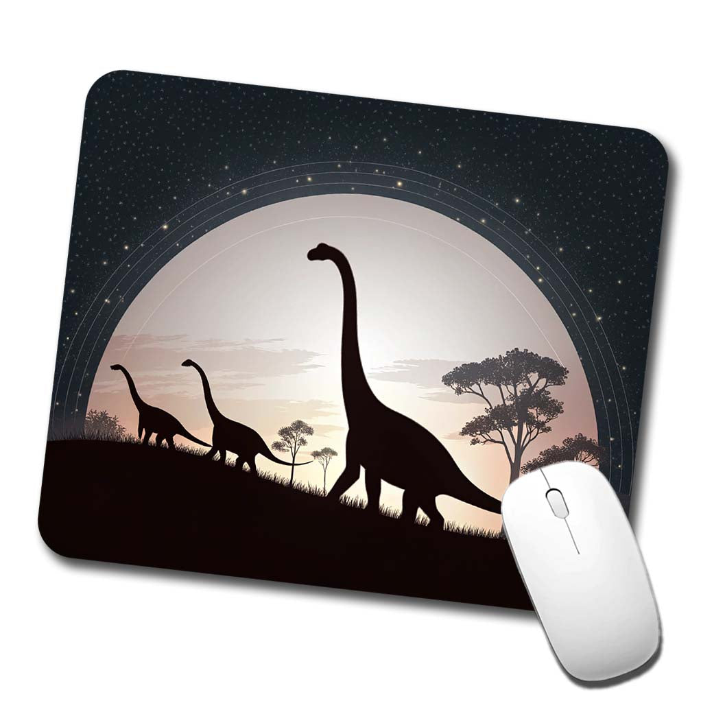 Diplodocus Silhouettes Dinosaurs Low Profile Mouse Pad Mat