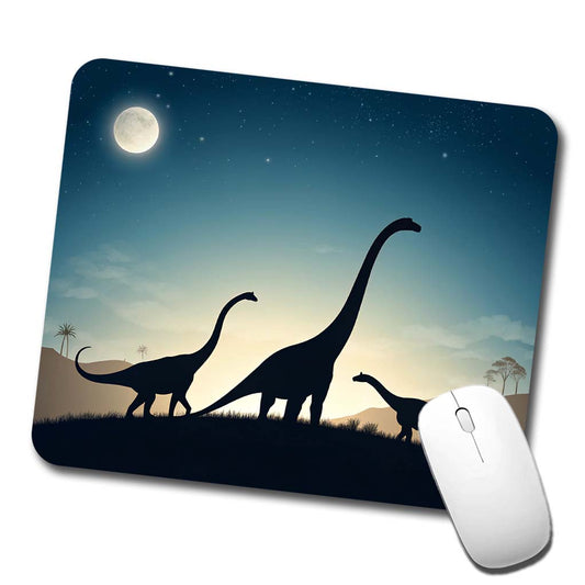 Diplodocus Silhouettes Night Dinosaurs Low Profile Mouse Pad Mat