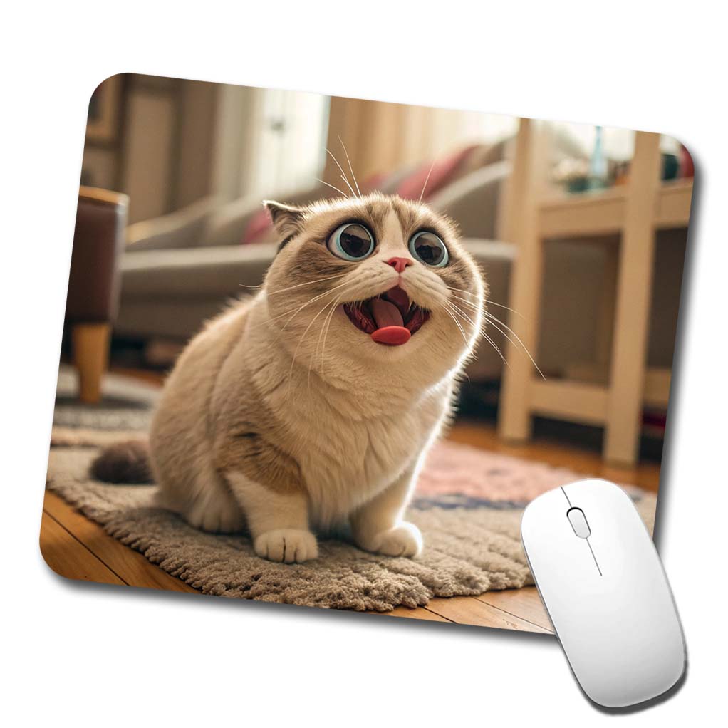 Dopey Cat Funny Low Profile Mouse Pad Mat