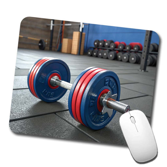 Dumbbells Workout Exercise Gym Low Profile Mouse Pad Mat
