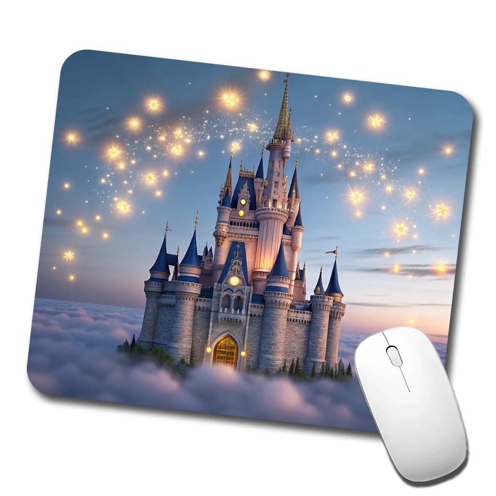 Floating Castle Above Clouds Low Profile Mouse Pad Mat