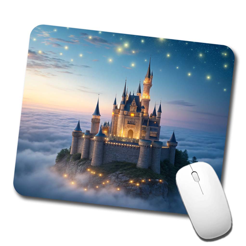 Floating Castle Magic Light Clouds Low Profile Mouse Pad Mat