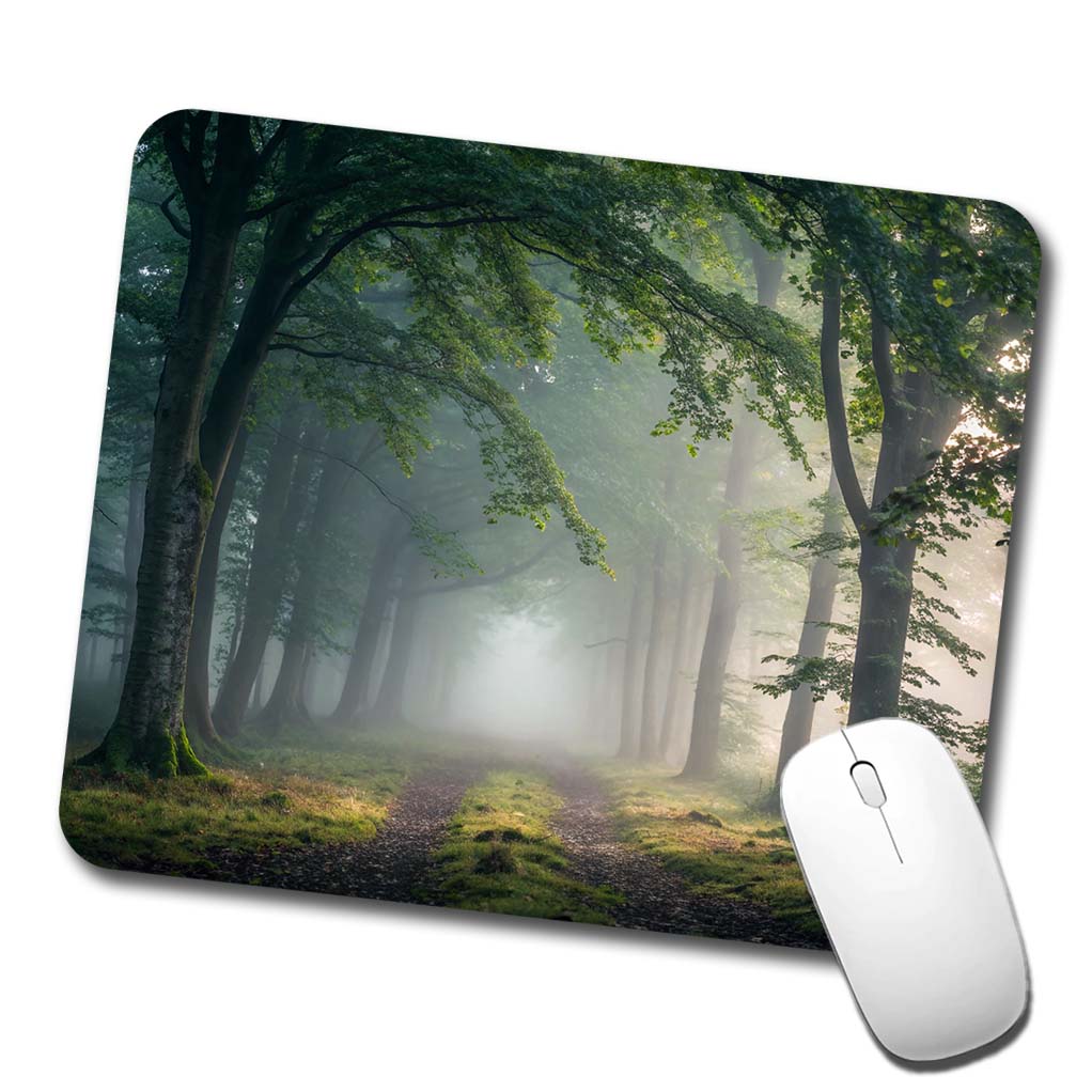 Forest Fog Morning Trail Low Profile Mouse Pad Mat