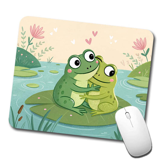 Frogs Hugging Love Low Profile Mouse Pad Mat