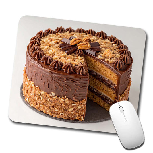 German Chocolate Cake Yummy Dessert Low Profile Mouse Pad Mat