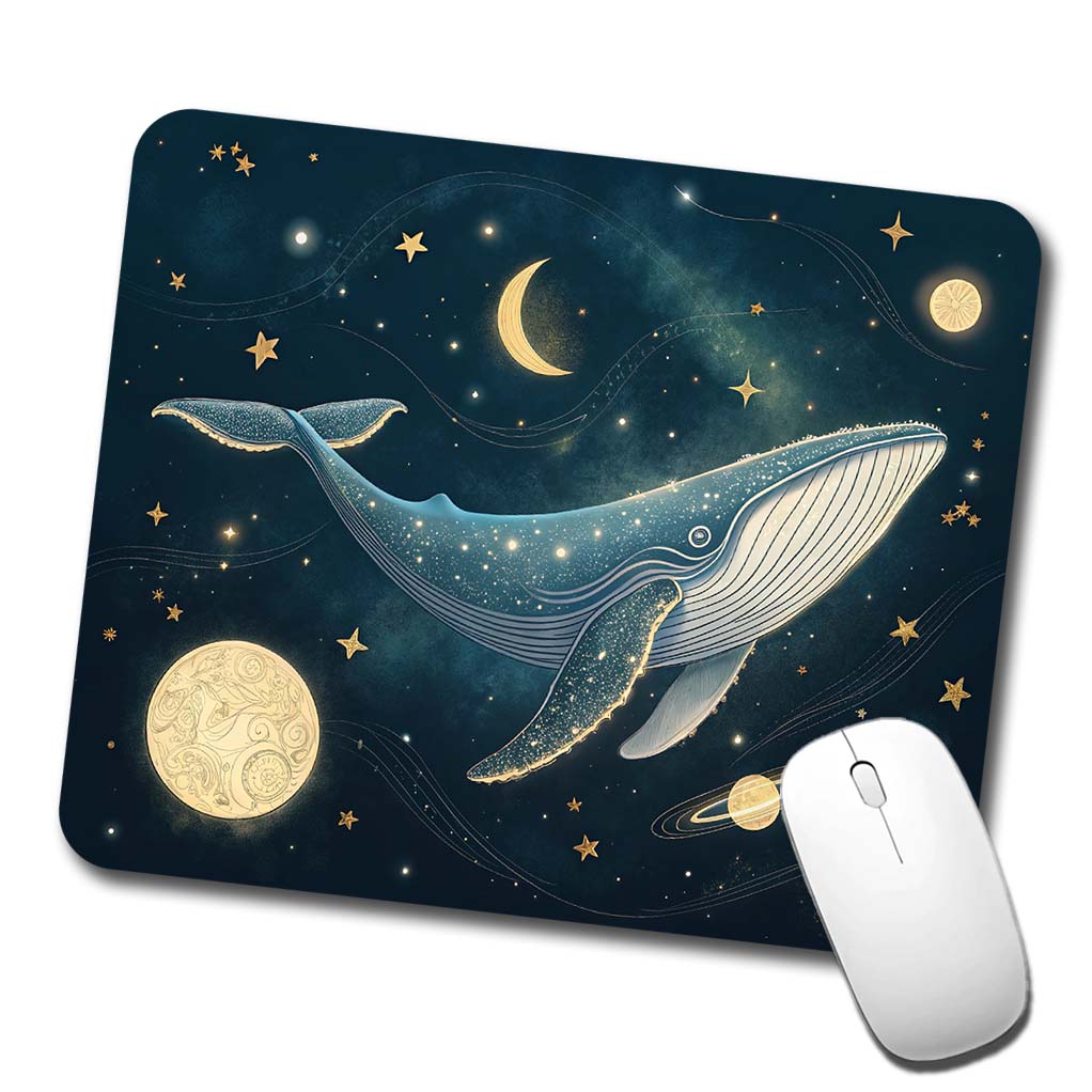 Giant Whale Floating In Space Low Profile Mouse Pad Mat