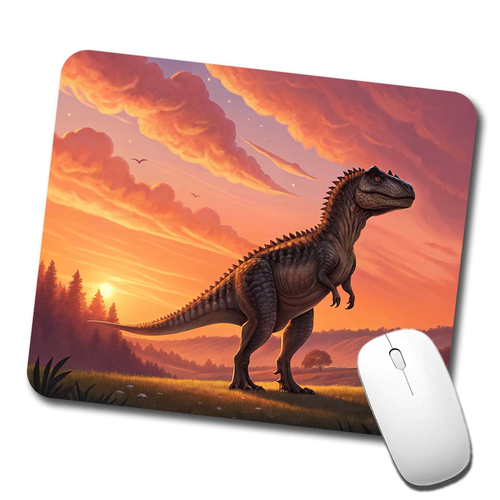 Giganotosaurus Standing Sunset Dinosaur Low Profile Mouse Pad Mat