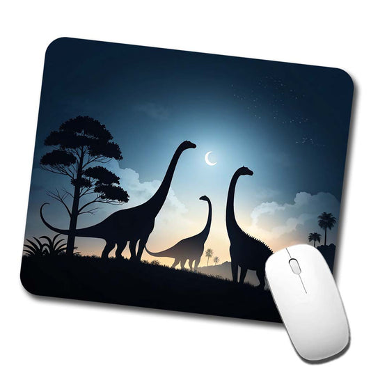 Gigantosaurus Silhouettes Moon Trees Dinosaurs Low Profile Mouse Pad Mat