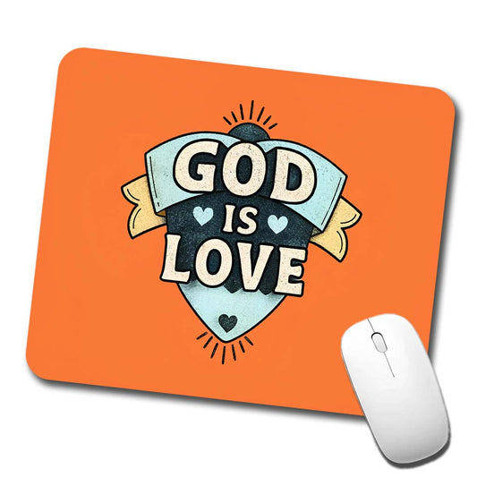 God Is Love Bible Verse Christian Colorful Low Profile Mouse Pad Mat