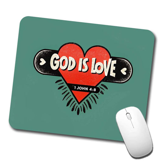 God Is Love Bible Verse Christian Low Profile Mouse Pad Mat