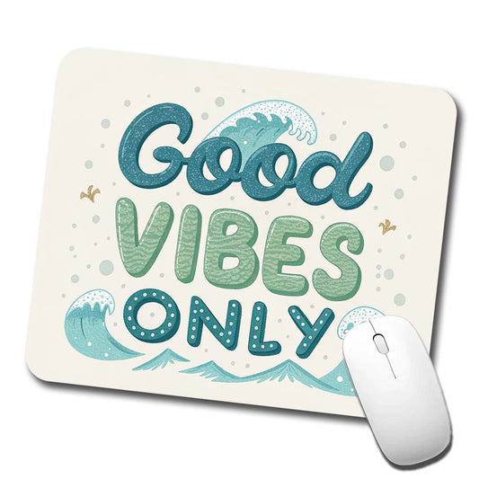Good Vibes Only Sea Foam Ocean Waves Beach Low Profile Mouse Pad Mat