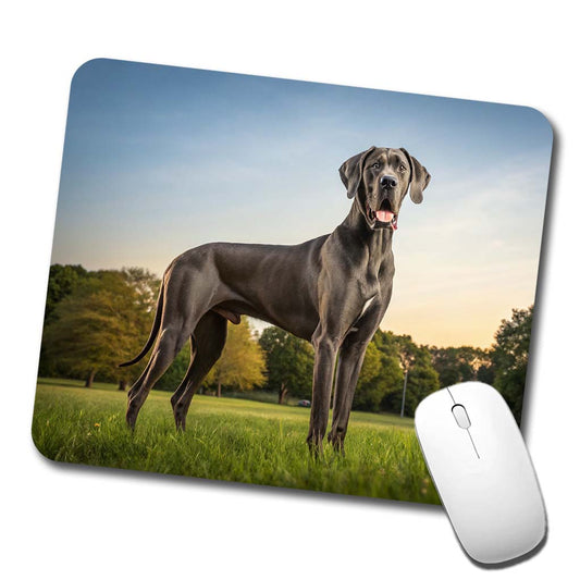 Great Dane In Grass Low Profile Mouse Pad Mat