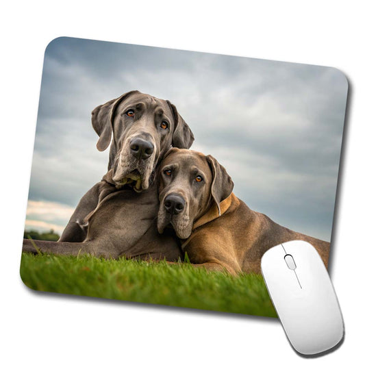 Great Danes In Love Friends Buddies Low Profile Mouse Pad Mat