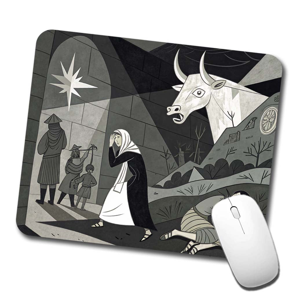 Guernica By Pablo Picasso Parody Low Profile Mouse Pad Mat