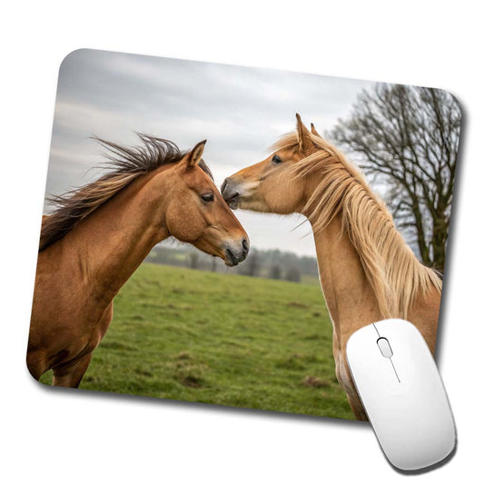 Horses Love Friends Low Profile Mouse Pad Mat