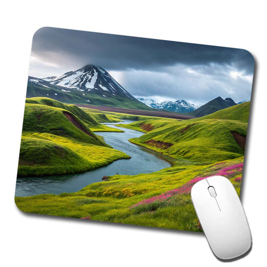 Iceland Beautiful Mountains Low Profile Mouse Pad Mat