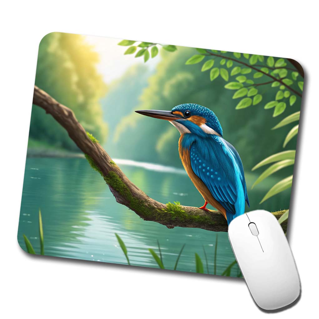 Kingfisher Blue Bird Low Profile Mouse Pad Mat