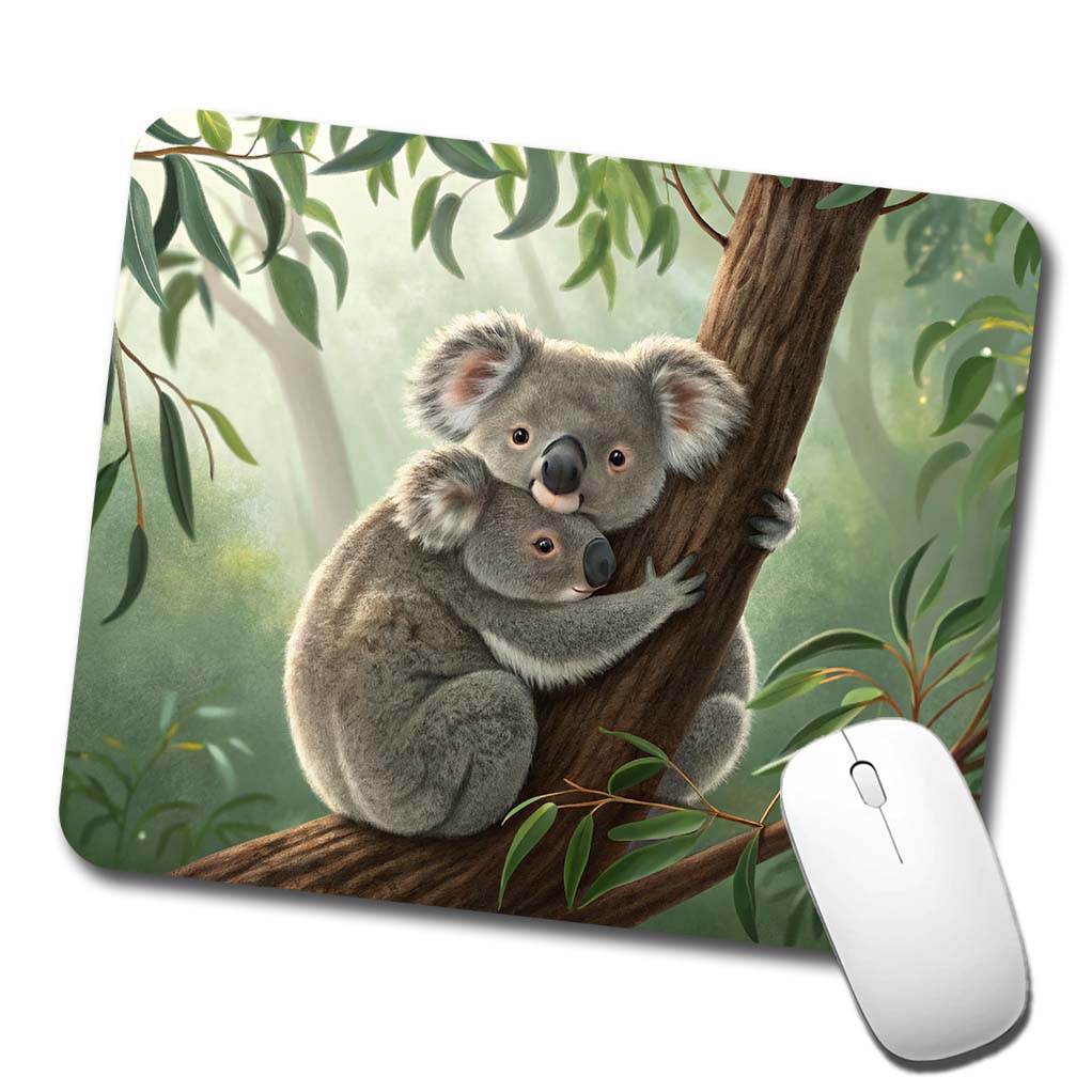 Koala Hug Mom Kid Low Profile Mouse Pad Mat