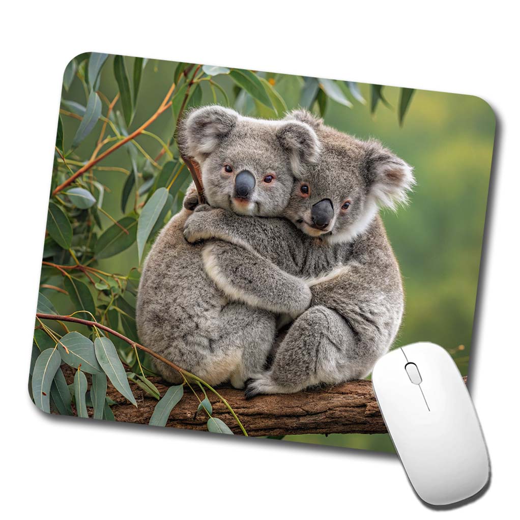 Koalas Hugging Love Low Profile Mouse Pad Mat
