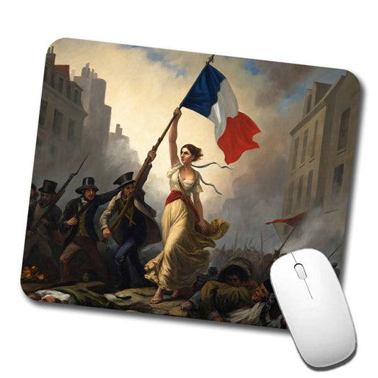 Liberty Leading The People Eugene Delacroix Inspired By Low Profile Mouse Pad Mat