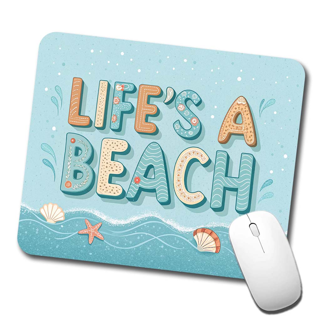 Life's A Beach Sea Foam Ocean Low Profile Mouse Pad Mat