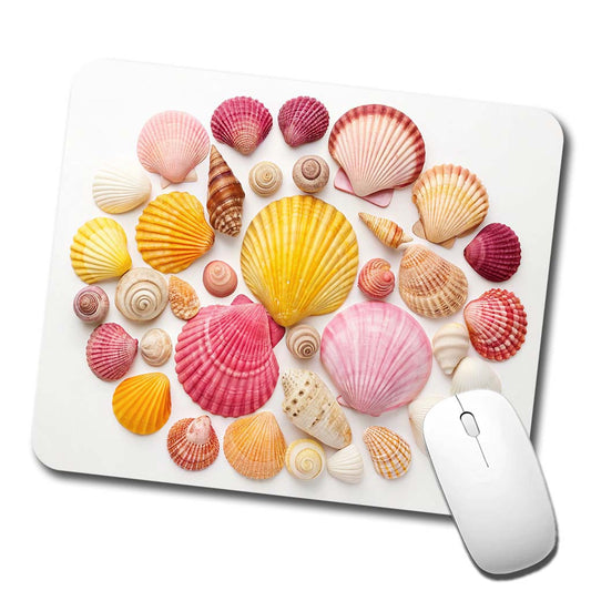 Lot Of Seashells Colorful Beautiful Low Profile Mouse Pad Mat