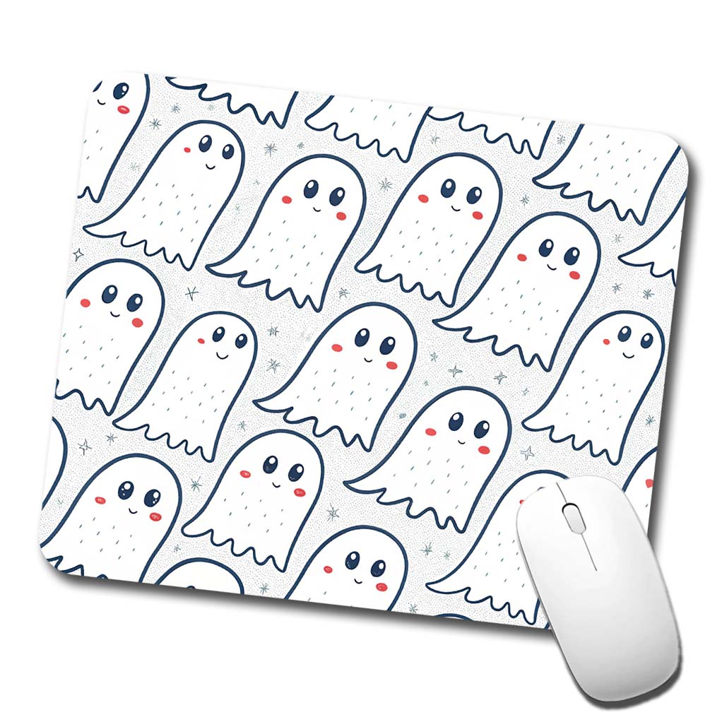 Lots Of Ghosts Halloween Low Profile Mouse Pad Mat