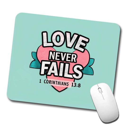 Love Never Fails Corinthians Bible Verse Low Profile Mouse Pad Mat