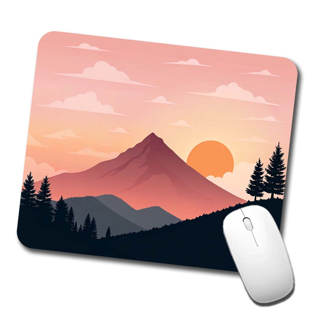 Lovely Mountain Sunset Low Profile Mouse Pad Mat