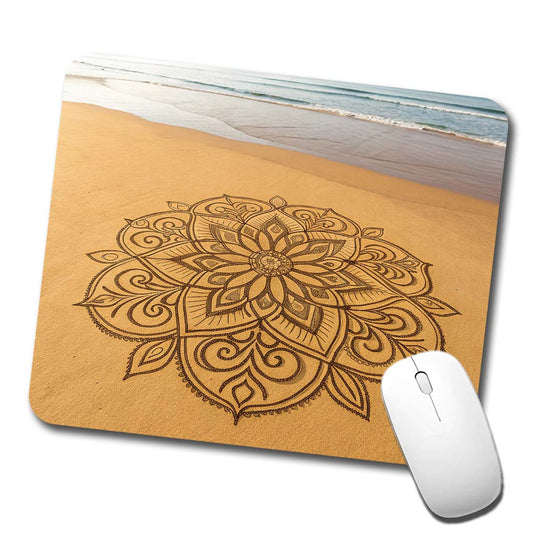 Mandala Pattern Beach Sand Low Profile Mouse Pad Mat