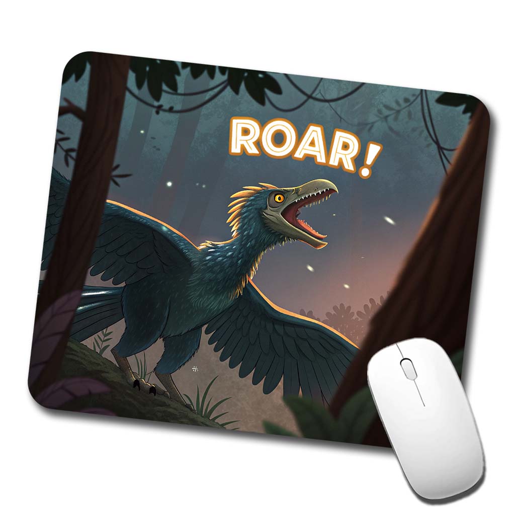 Microraptor Roar Dinosaur Low Profile Mouse Pad Mat
