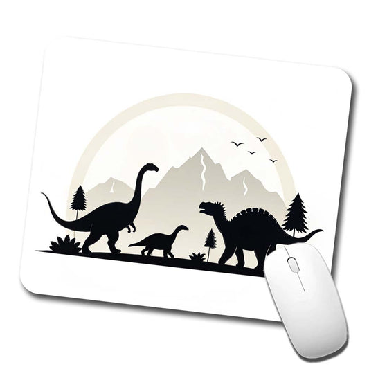 Minimalist Dinosaur Silhouettes Low Profile Mouse Pad Mat