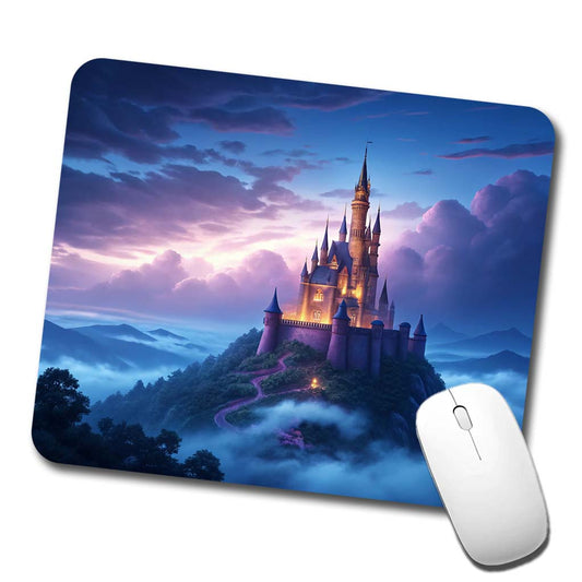Mountaintop Castle Beautiful Fantasy Low Profile Mouse Pad Mat