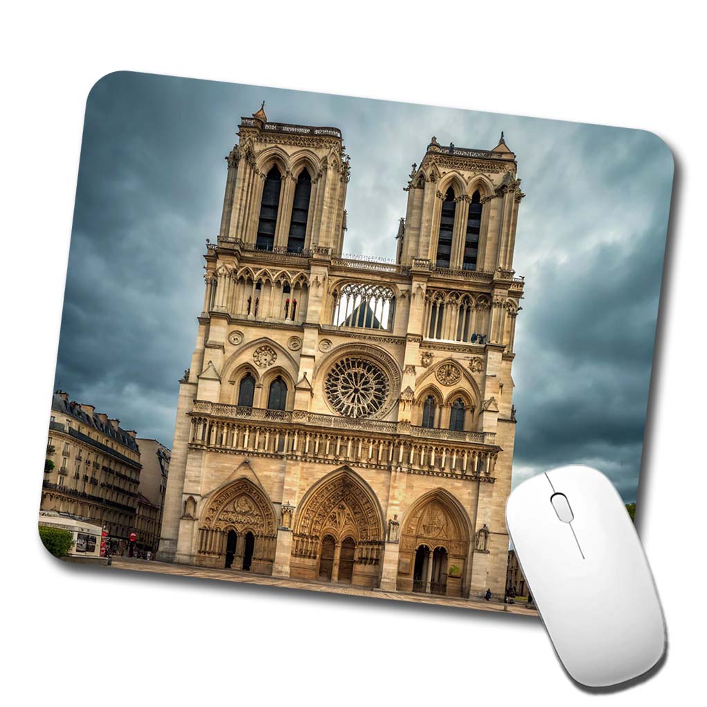 Notre Dame Cathedral Paris France Low Profile Mouse Pad Mat