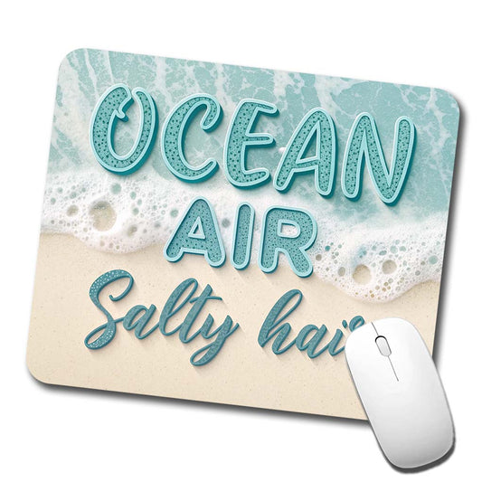 Ocean Air Salty Hair Sea Foam Beach Low Profile Mouse Pad Mat