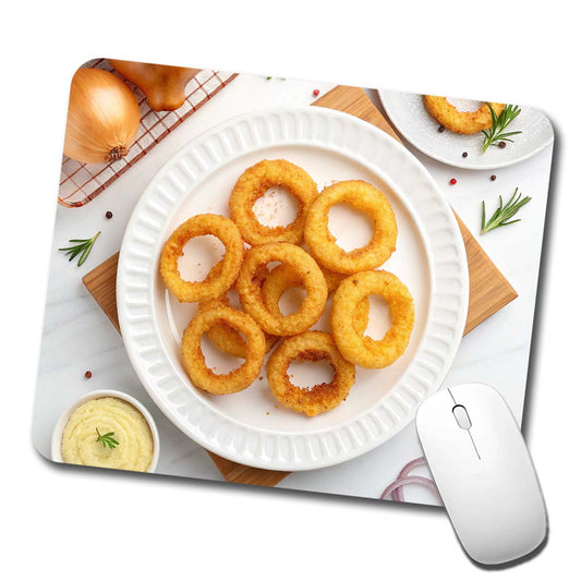 Onion Rings Plate Snack Low Profile Mouse Pad Mat