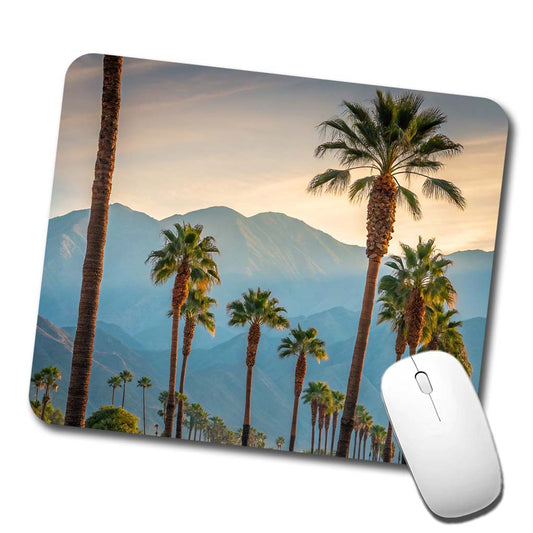 Palm Trees Mountains In Background Low Profile Mouse Pad Mat