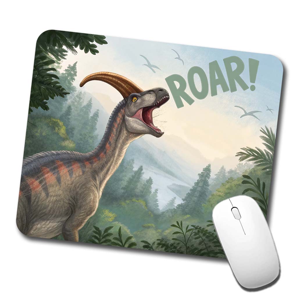 Parasaurolophus Roar Dinosaur Funny Low Profile Mouse Pad Mat