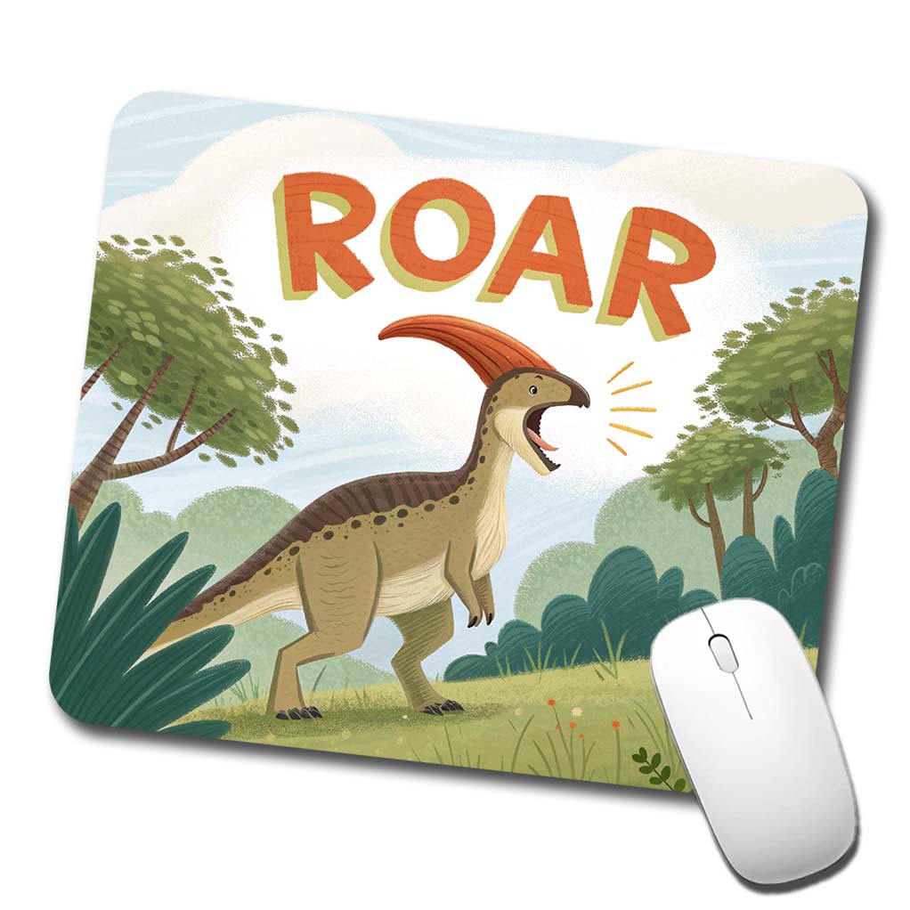 Parasaurolophus With Roar Bold Dinosaur Low Profile Mouse Pad Mat