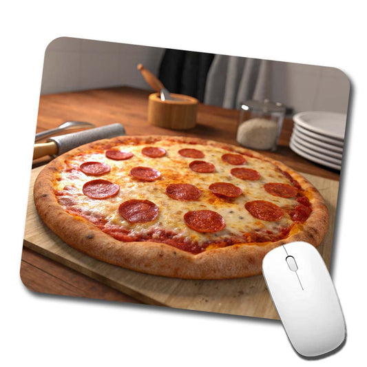 Pepperoni Pizza Yummy Dinner Low Profile Mouse Pad Mat